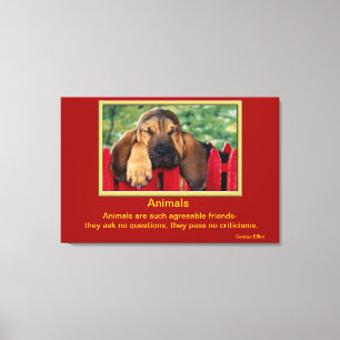 Inspirerend aanhalingstekens voor dieren 6 canvas afdruk