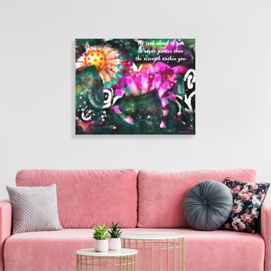 Inspirerend Abstract Paard Bloemen Canvas Afdruk (Insitu (Woonkamer))