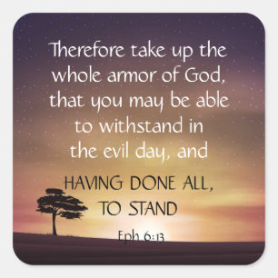 Inspirerend activeringsbijbelscripts vierkante sticker