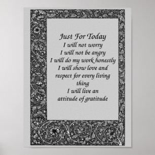 Inspirerend Alleen Voor Vandaag Zwart Bloem Motief Poster