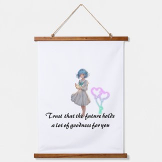 Inspirerend Anime Meisje Hoopvolle Toekomst Hangend Wandkleed
