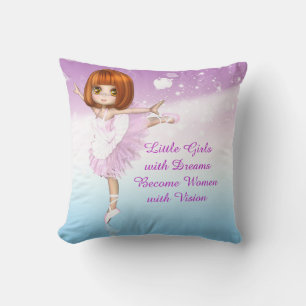 Inspirerend Ballerina Little Girls Droomquote Kussen