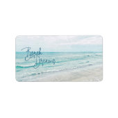 Inspirerend Beach Dreams Quote Retro Ocean Waves Etiket (Voorkant)