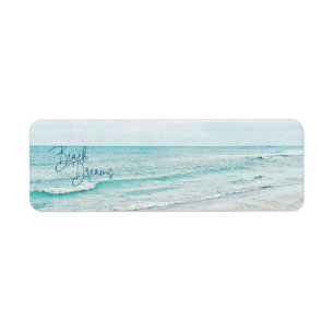 Inspirerend Beach Dreams Quote Retro Ocean Waves Etiket