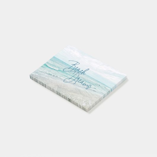 Inspirerend Beach Dreams Quote Retro Ocean Waves Post-it® Notes (Schuin)