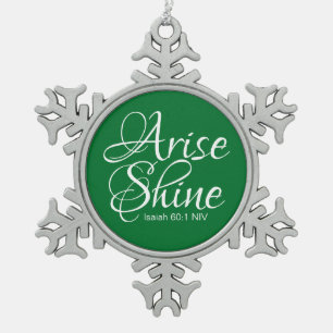 Inspirerend bericht over opruiing en shine Faith Tin Sneeuwvlok Ornament