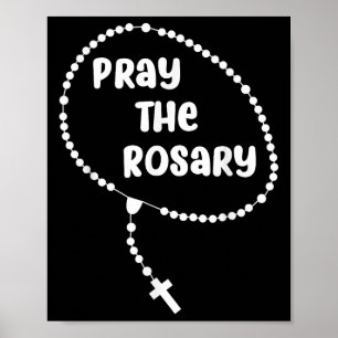 Inspirerend Bid De Rozenkrans. Faith Gezegden T-sh Poster