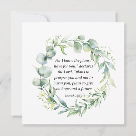 Inspirerend Bijbel Verse Jeremiah 29:11 (Voorkant)