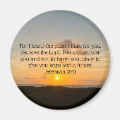 Inspirerend Bijbel Verse Jeremiah 29:11 Sunrise Magneet (Voorkant)