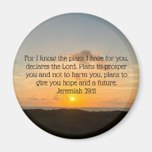 Inspirerend Bijbel Verse Jeremiah 29:11 Sunrise Magneet