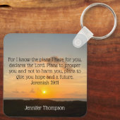 Inspirerend Bijbel Verse Jeremiah 29:11 Sunrise Sleutelhanger (Achterkant)