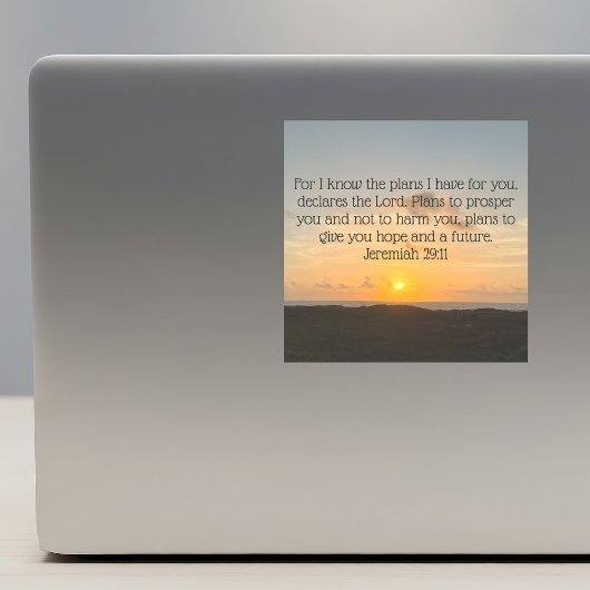 Inspirerend Bijbel Verse Jeremiah 29:11 Sunrise Sticker