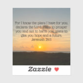 Inspirerend Bijbel Verse Jeremiah 29:11 Sunrise Sticker (Vel)