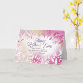 Inspirerend Bijbel Verse Pink Floral Moederdag Kaart (Gele Bloem)