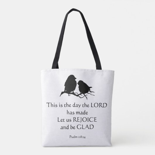 Inspirerend Bijbel Verse Psalm 118:24 Vogels Draagtas (Achterkant)