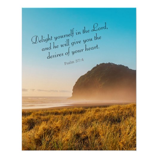 Inspirerend bijbel verse psalm 37:4 perfect poster (Voorkant)