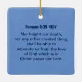 Inspirerend Bijbelgolven van het Zee Blauw Keramisch Ornament (Achterkant)