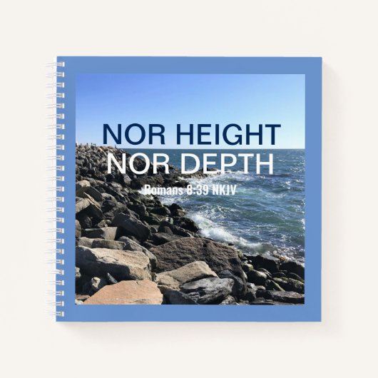 Inspirerend Bijbelgolven van het Zee Blauw Notitieboek (Voorkant)