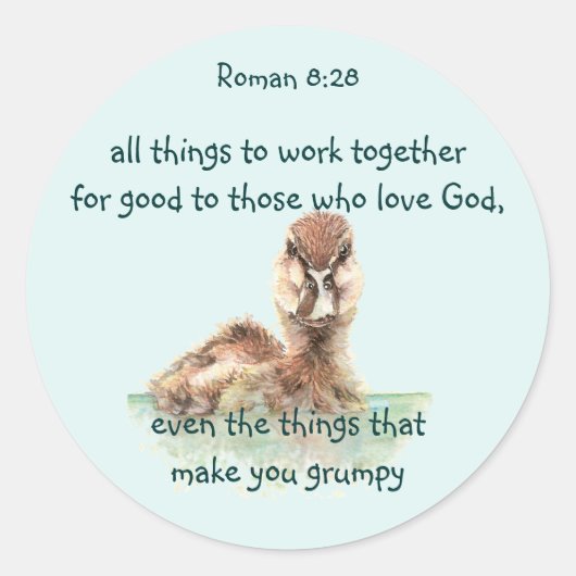Inspirerend Bijbelprijsopgave Rom 8:28 Werk samen Ronde Sticker (Voorkant)