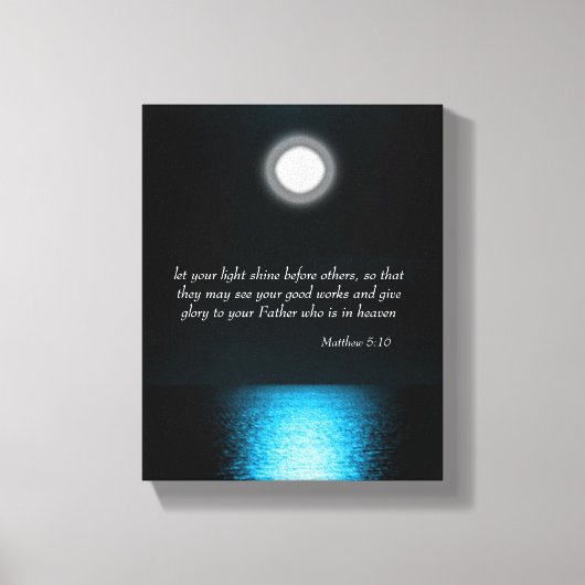 Inspirerend bijbelscripts laten uw licht schijnen canvas afdruk (Voorkant)