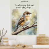 Inspirerend Bijbeltekst citeert psalmvogels Poster (Keuken)