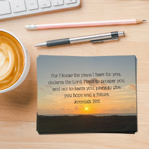 Inspirerend Bijbeltekst Jeremia 29:11 Notitiekaartje