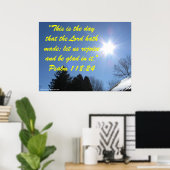 Inspirerend Bijbelvers poster - Psalm 118:24 (Thuiskantoor)