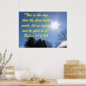 Inspirerend Bijbelvers poster - Psalm 118:24 (Keuken)