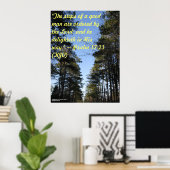 Inspirerend Bijbelvers poster - Psalm 37:23 (Thuiskantoor)