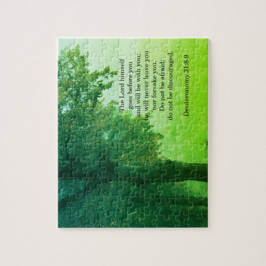 Inspirerend bijbelvers uit Deuteronomium 31:8-9 Legpuzzel (Verticaal)