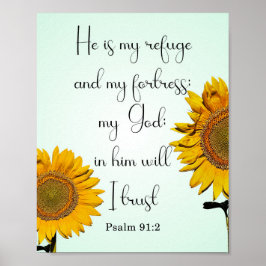 Inspirerend Bijbelversie, psalm 91:2 Poster