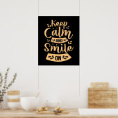 inspirerend blijf rustig glimlachen, word art werk poster (Keuken)