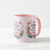 Inspirerend Bloemen Quote met Vlinders Mok (Voorkant rechts)