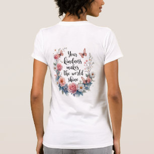 Inspirerend Bloemen Quote met Vlinders T-shirt
