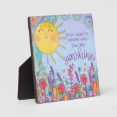 Inspirerend Bloemen Schattigee Zonneschijn Quote Fotoplaat (Voorkant)