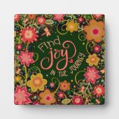 Inspirerend Bloemen Vind Joy Quote Fotoplaat (Voorkant)