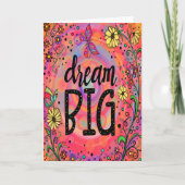 Inspirerend  bloemendroom grote vlinder kaart (Voorkant)