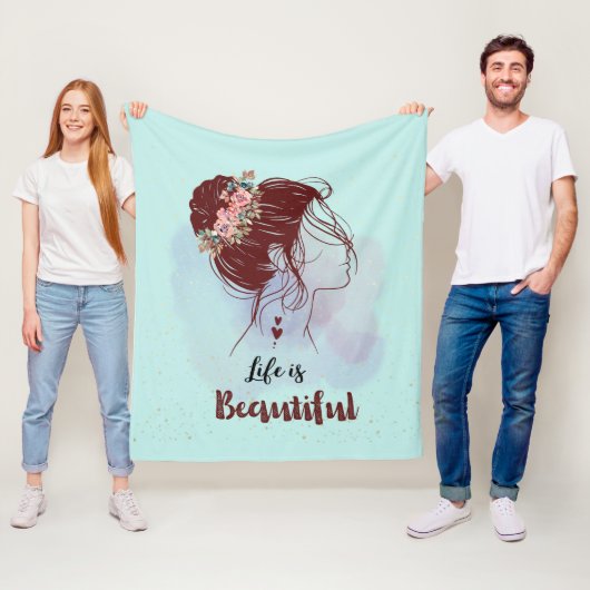 Inspirerend boodschap Het leven is mooi Fleece Deken (In situ)