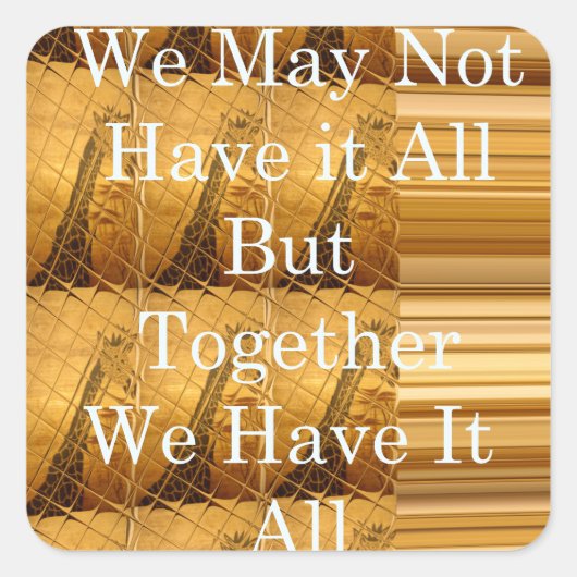 Inspirerend boodschap met African Wildlife Design Vierkante Sticker (Voorkant)