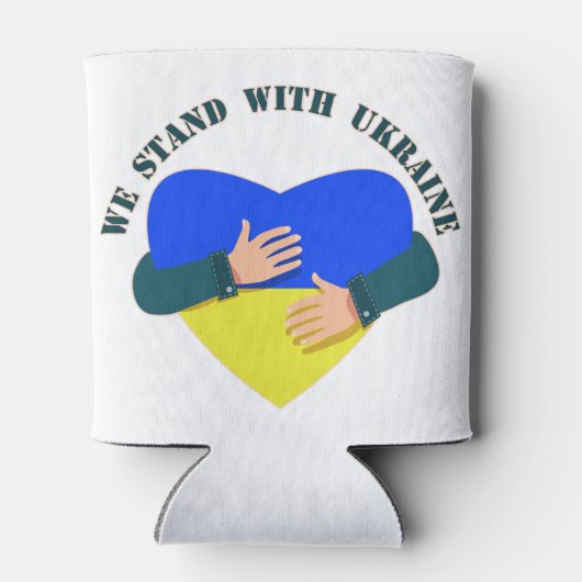 Inspirerend boodschap We staan voor Oekraïne Blikjeskoeler (Achterkant)