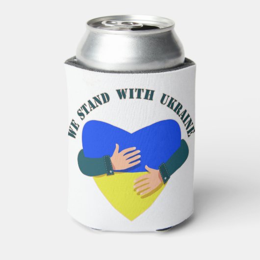 Inspirerend boodschap We staan voor Oekraïne Blikjeskoeler (Blikje Achterkant)