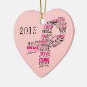 Inspirerend borstkankerbewustzijn lint keramisch ornament (Links)