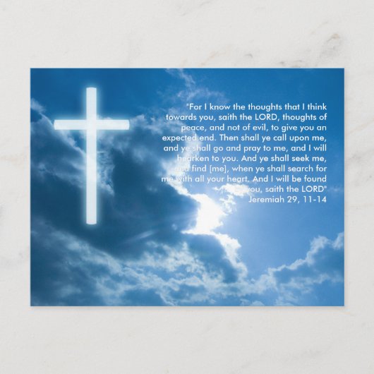 Inspirerend Briefkaart Jeremia 29; 11-14 (Voorkant)