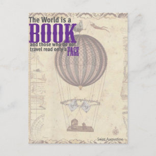 Inspirerend Briefkaarten: De wereld is een boek Briefkaart