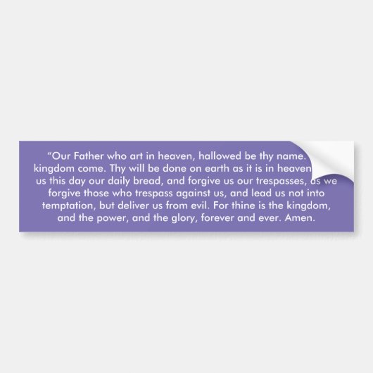 inspirerend Bumpersticker "The Lord's Prayer" (Voorkant)