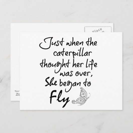 Inspirerend Butterfly Quote Briefkaart (Voorkant / Achterkant)