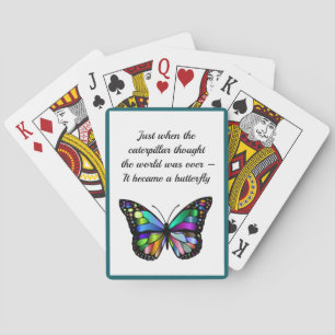 Inspirerend Butterfly Quote Elegant Hopeful Pokerkaarten