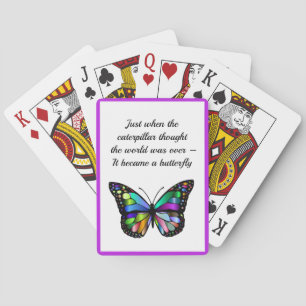Inspirerend Butterfly Quote Elegant Hopeful Pokerkaarten