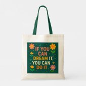 Inspirerend Canvas tas – "Als je kunt dromen (Achterkant)