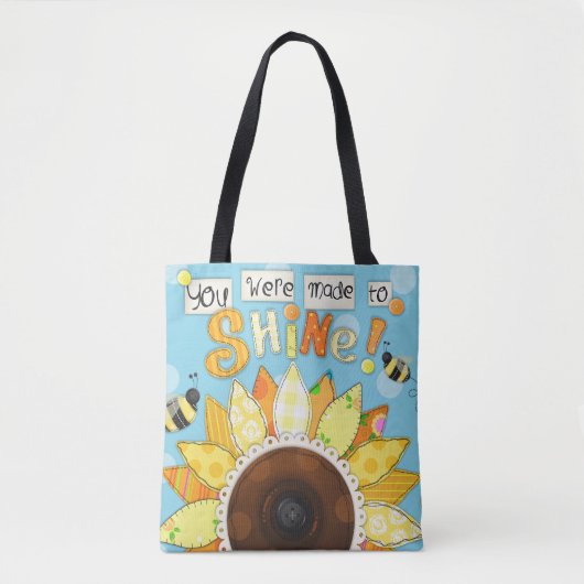 inspirerend Canvas tas van "Made to Shine" (Voorkant)